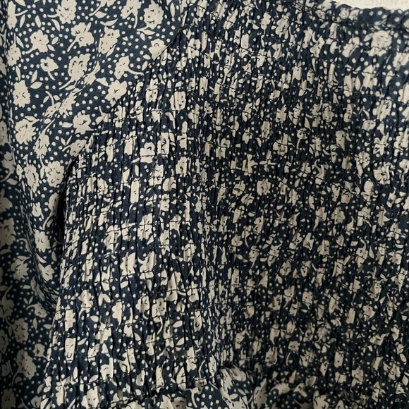 Maternity Blue Floral Long Sleeve Dress - Picture 6 of 6